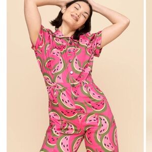 Mixed by Nasrin Watermelon Jumpsuit TALL Medium